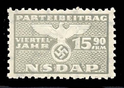 Nazi Party Dues Stamp  1939 15.90RM